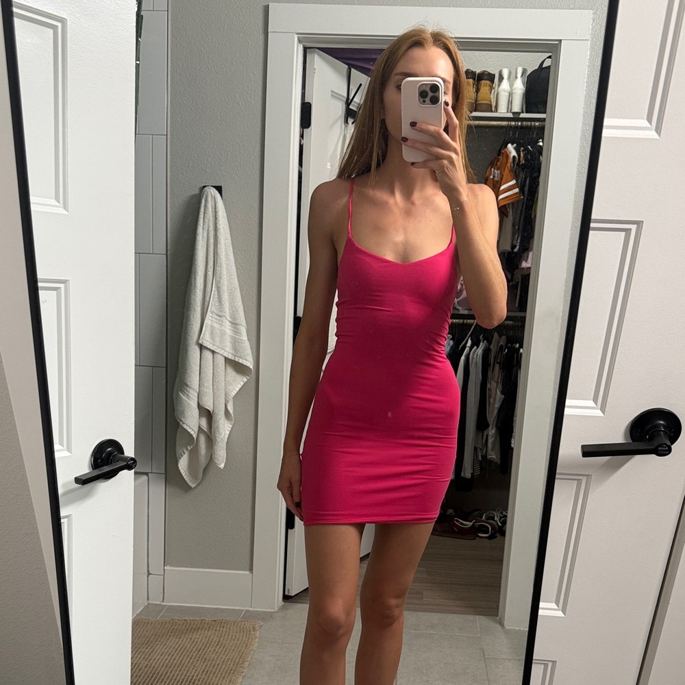 Aritzia Vibrant Pink Mini Dress
